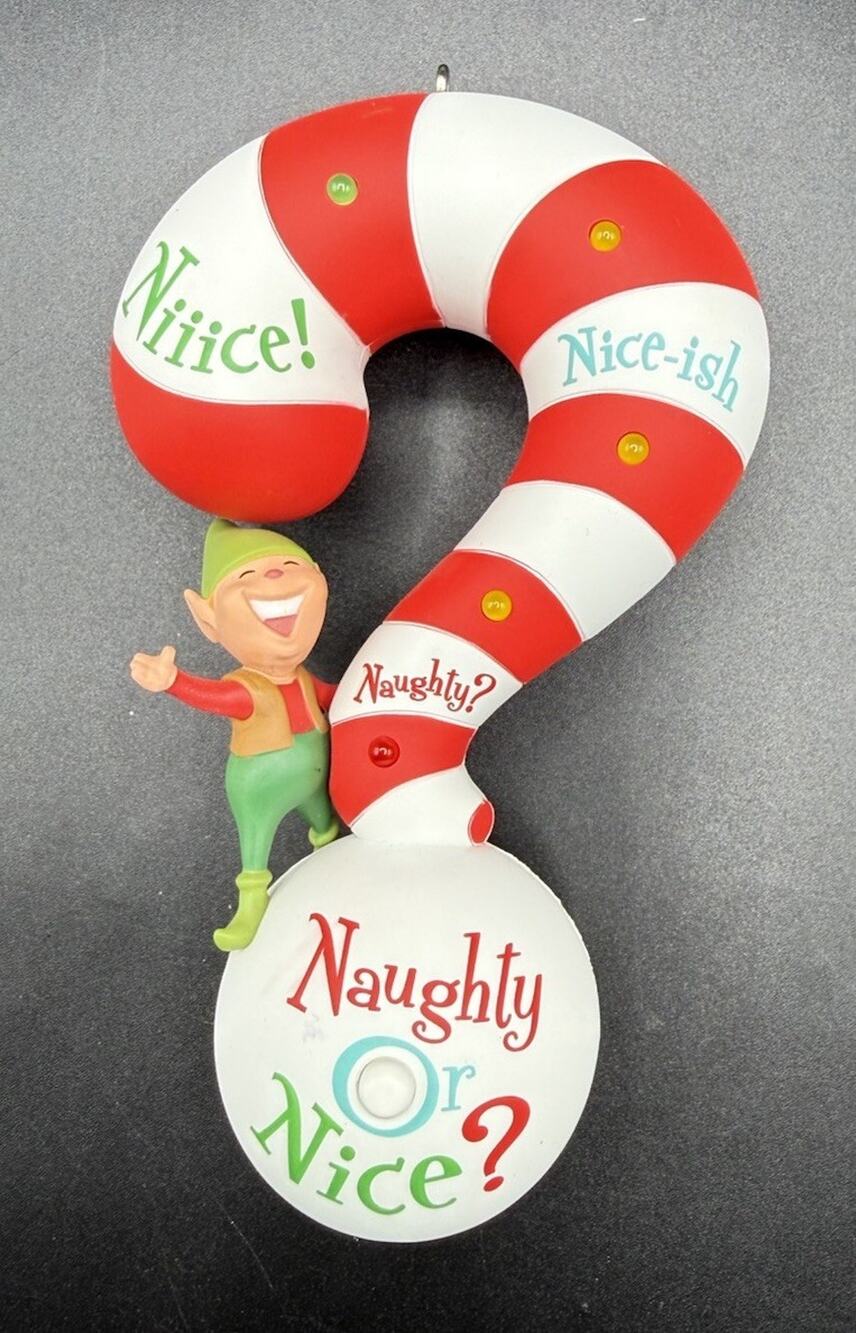 Hallmark Ornament Naughty or Nice? – Magic Light Sound Works No Box -LO15